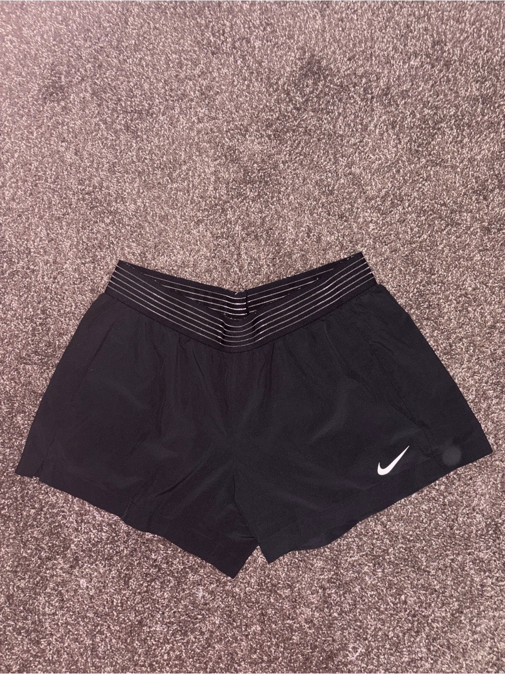 Nike Women’s Black Running Shorts with Striped Waistband